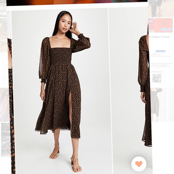 OPT Shopbop smocked midi maxi dress - Picture 2 of 5